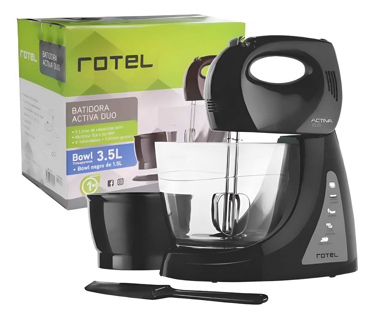 Batidora Activa Duo Plus X2 Bols (3.5 Y 1.5l) Rotel Color Negro Frecuencia 50hz