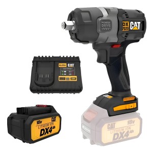 Llave De Impacto 700 Nm Brushless Cat + Bateria + Cargador Negro 50 60