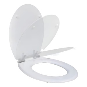 Tapa Para Inodoro Fibra De Madera Herrajes De Metal Water Color Blanco