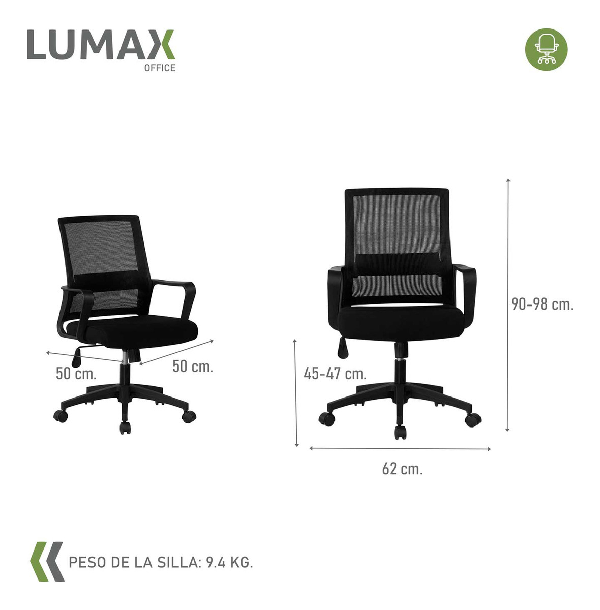 Silla De Escritorio Oficina Ryan Negro - Imagen 4