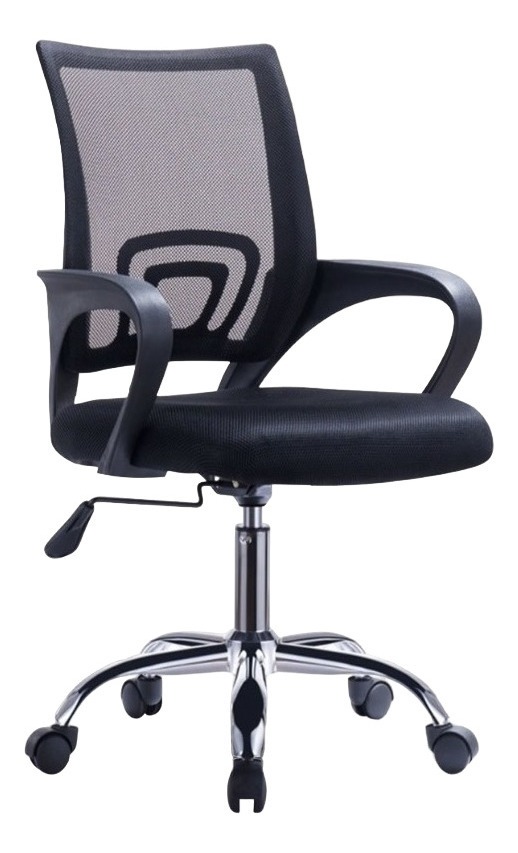 Silla Operativa Tcweb Negra Ergonómica Giratoria Con Respaldo Reclinable Negro Malla - Imagen 3