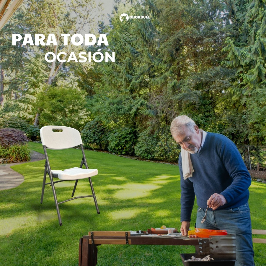 Silla Plegable Shorbull Plástico Blanca Resistente Reforzada Color Blanco Silla Plegable Blanca