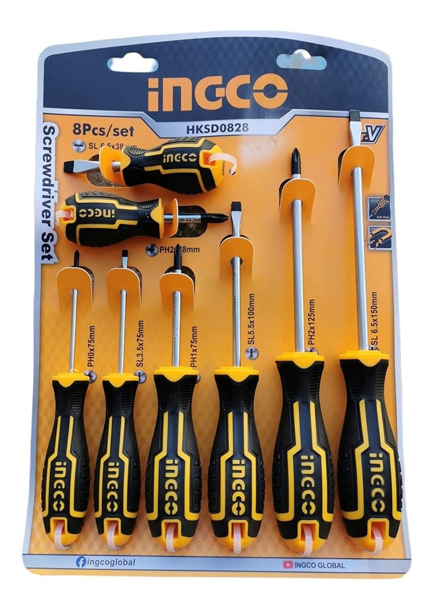 Set 8 Destornilladores Ingco Hksd0828 Indust Imantado - Imagen 3