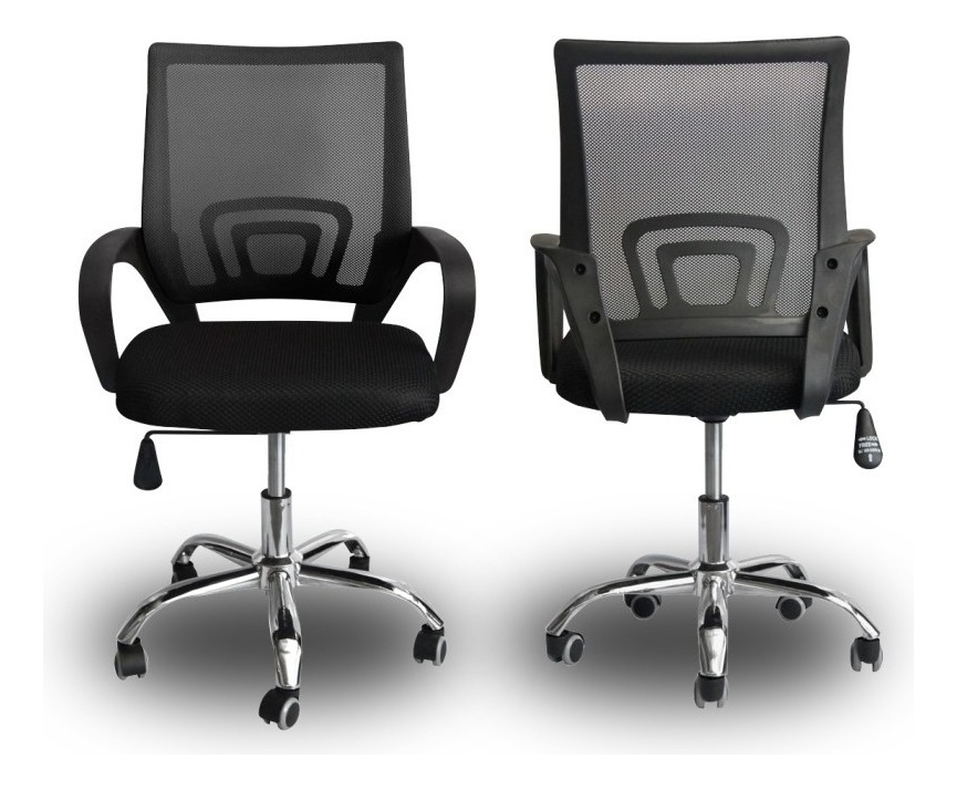 Silla De Oficina Ergonómica Giratoria Tcweb Mesh Negra Con Apoyabrazos Negro Malla - Imagen 4