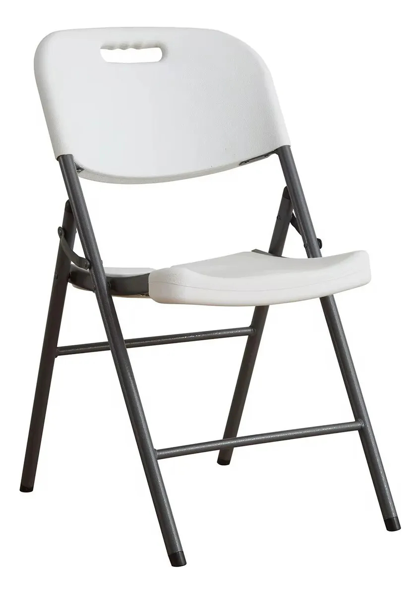 Silla Plegable De Plástico Y Acero Para Jardín Camping Blanco