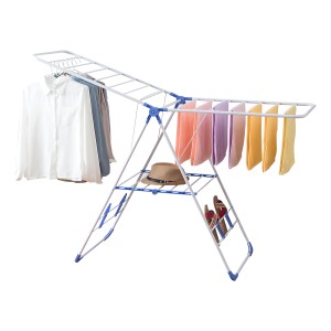 Tendedero Plegable Ganga Shop Acero Inoxidable 2 Niveles Ajustable Blanco