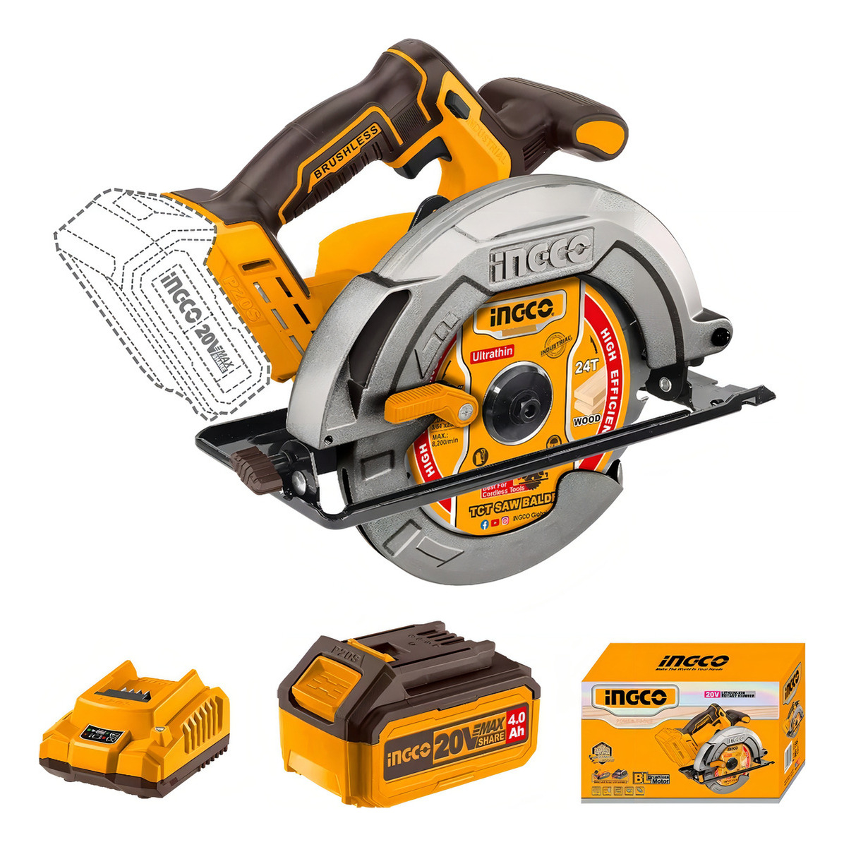 Sierra Circular Bat 4ah + Carg Csli18511 - Smf Color Naranja Claro