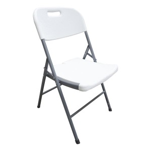 Silla Plegable Plastico Reforzada Jardín Exterior Alpina Silla Plegable Blanco Lisa
