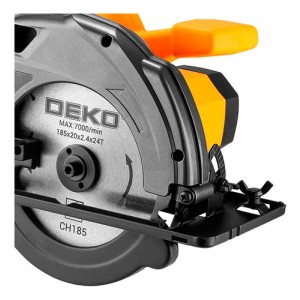 Sierra Circular 7 1/4 Deko Dkcs12g185 1200w Hoja 185x20mm Color Amarillo 50 Hz