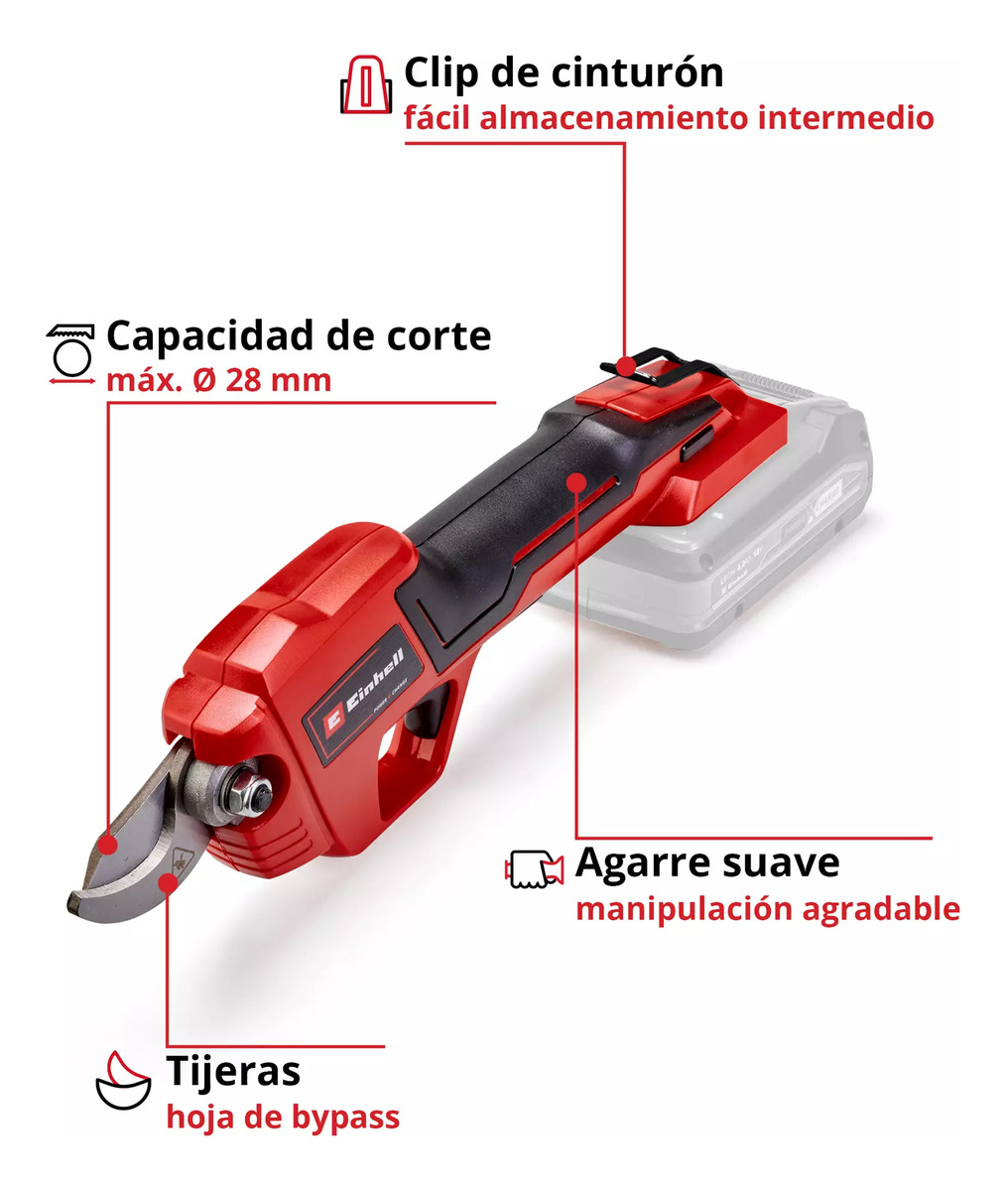 Tijera De Podar Einhell Power X-change Ge-ls 18 Li Bate+carg - Imagen 3