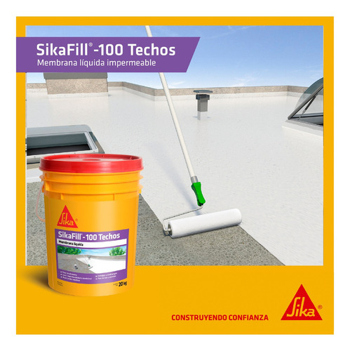 Membrana Líquida Sika Sikafill - 100 Techos 20kg - Terracota Mate - Imagen 2