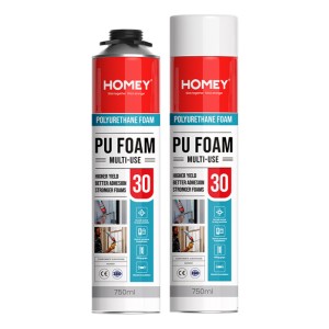 Espuma De Poliuretano Homey Pu 30 750ml Para Concreto Madera Metal Pvc