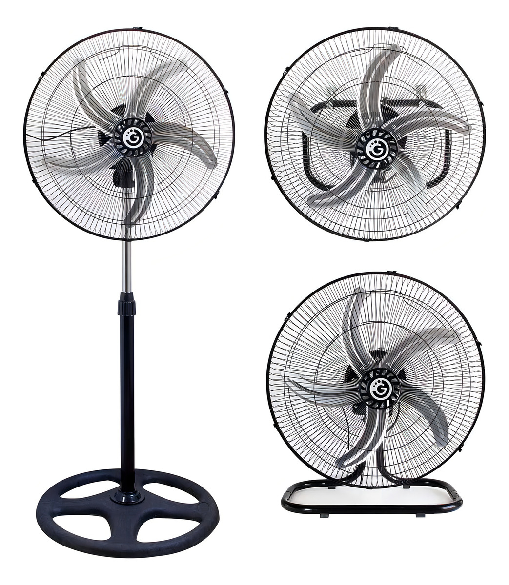 Pack X2 Ventiladores 3 En 1, 5 Aspas Metálicas, Black Mount, Estructura Negra Y Aspas Color Gris, Versátiles Y Potentes, Alta Calidad - Imagen 3