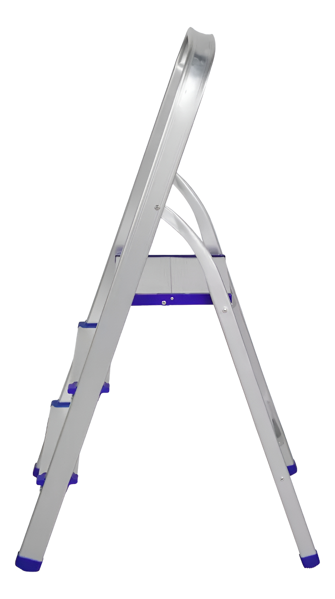 Escalera Doméstica Aluminio 3 Escalones Plegable The Kitchen 1.17m Plateado - Imagen 4