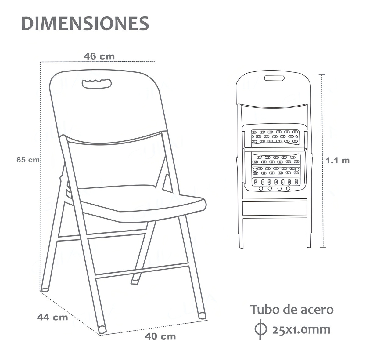 Silla Plegable Blanca Bsens Blanco Jardín - Imagen 2
