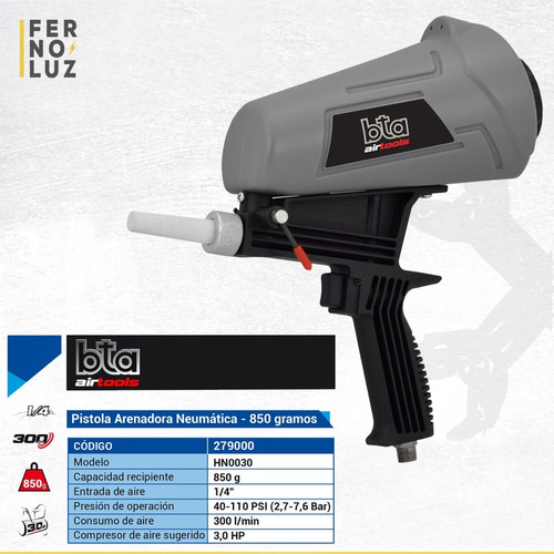 Pistola Arenadora Neumatica Gravedad Bta Profesional 279000 - Imagen 2