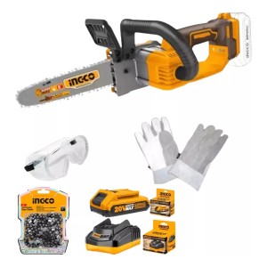 Moto Sierra Ingco 20v 8 Con Bat 4ah, Cargador Y Cadena Ingco