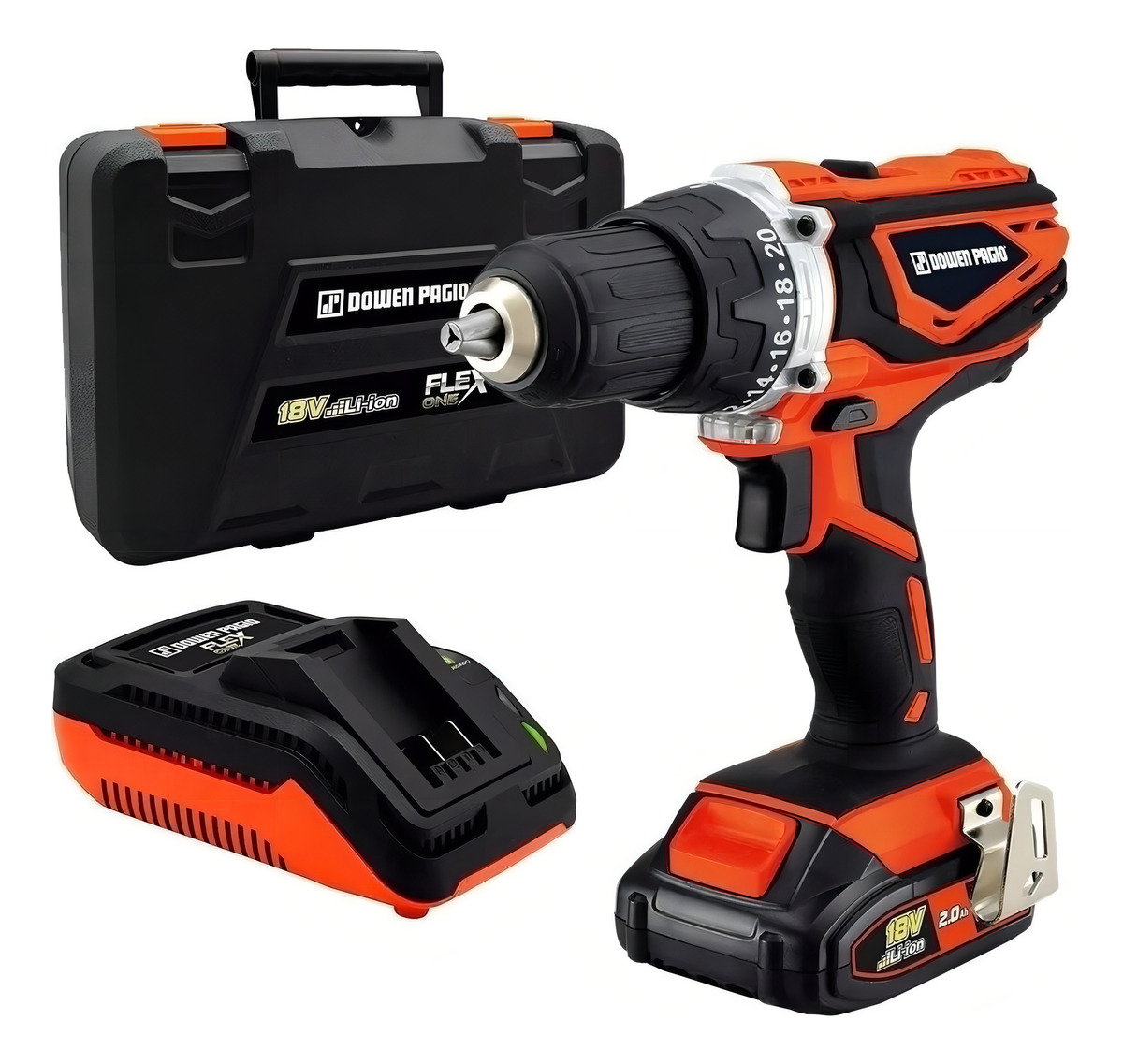 Taladro Atornillador Inalambrico 18v Dowen Pagio Bateria One Color Naranja Frecuencia 50 Hz