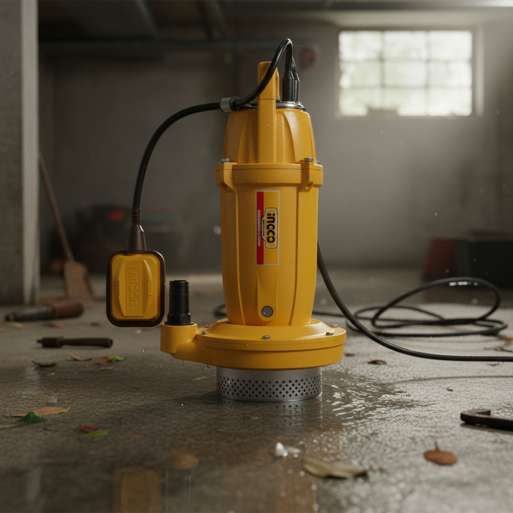 Bomba Sumergible 1/2hp 370w 100l/min Altura 17m Ingco Amarillo - Imagen 4