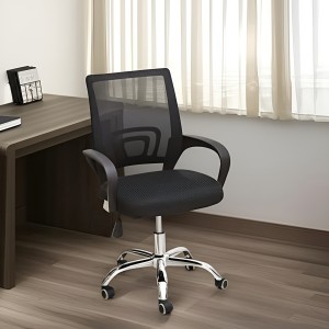 Silla Operativa Tcweb Negra Ergonómica Giratoria Con Respaldo Reclinable Negro Malla