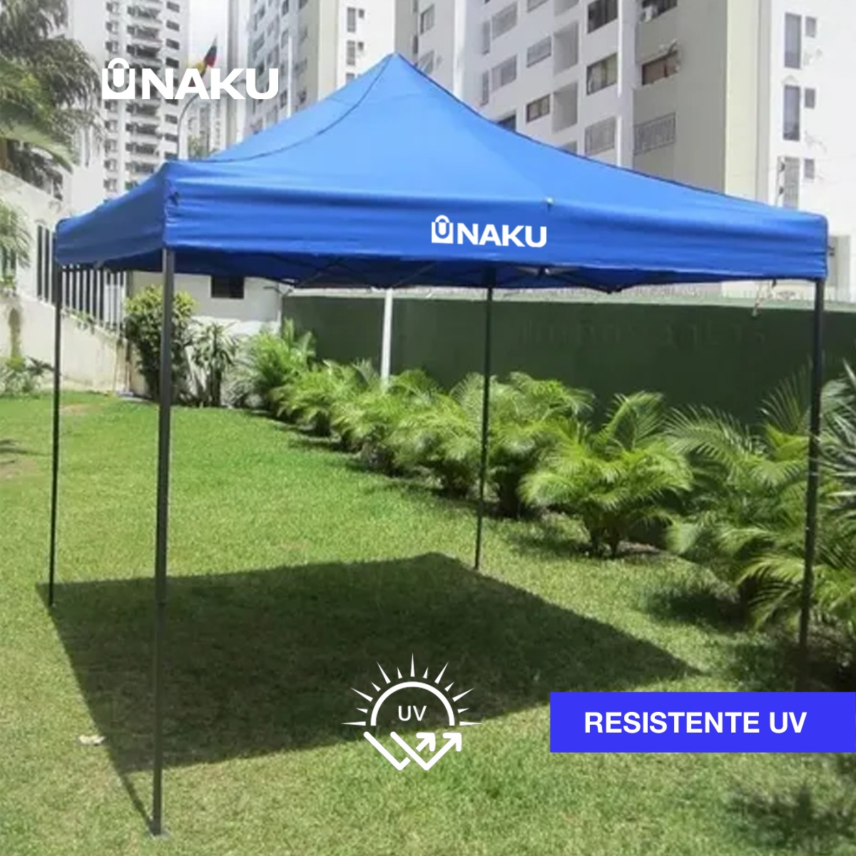 Gazebo Plegable 3x3 Impermeable Naku Azul De Alta Calidad - Imagen 6