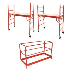 2 Andamios Multiuso 6ft 1000 Lb 450kg + Baranda De Seguridad