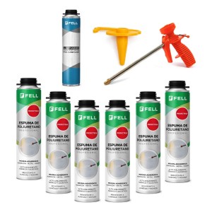 Kit 6 Espumas Poliuretano Proyectable C/pistola Y Limpiador