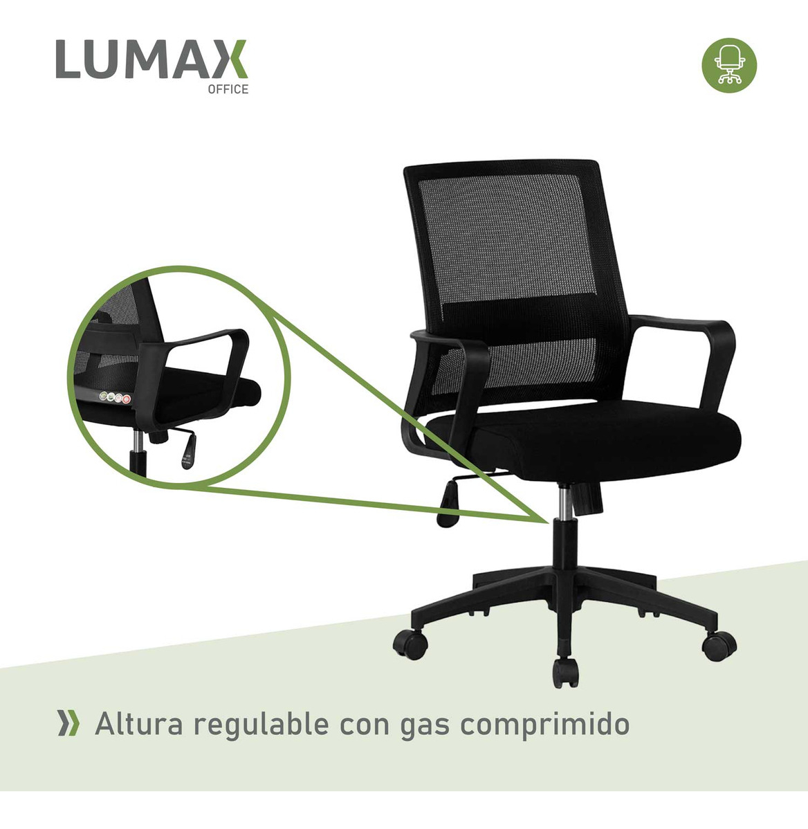 Silla De Escritorio Oficina Ryan Negro - Imagen 3