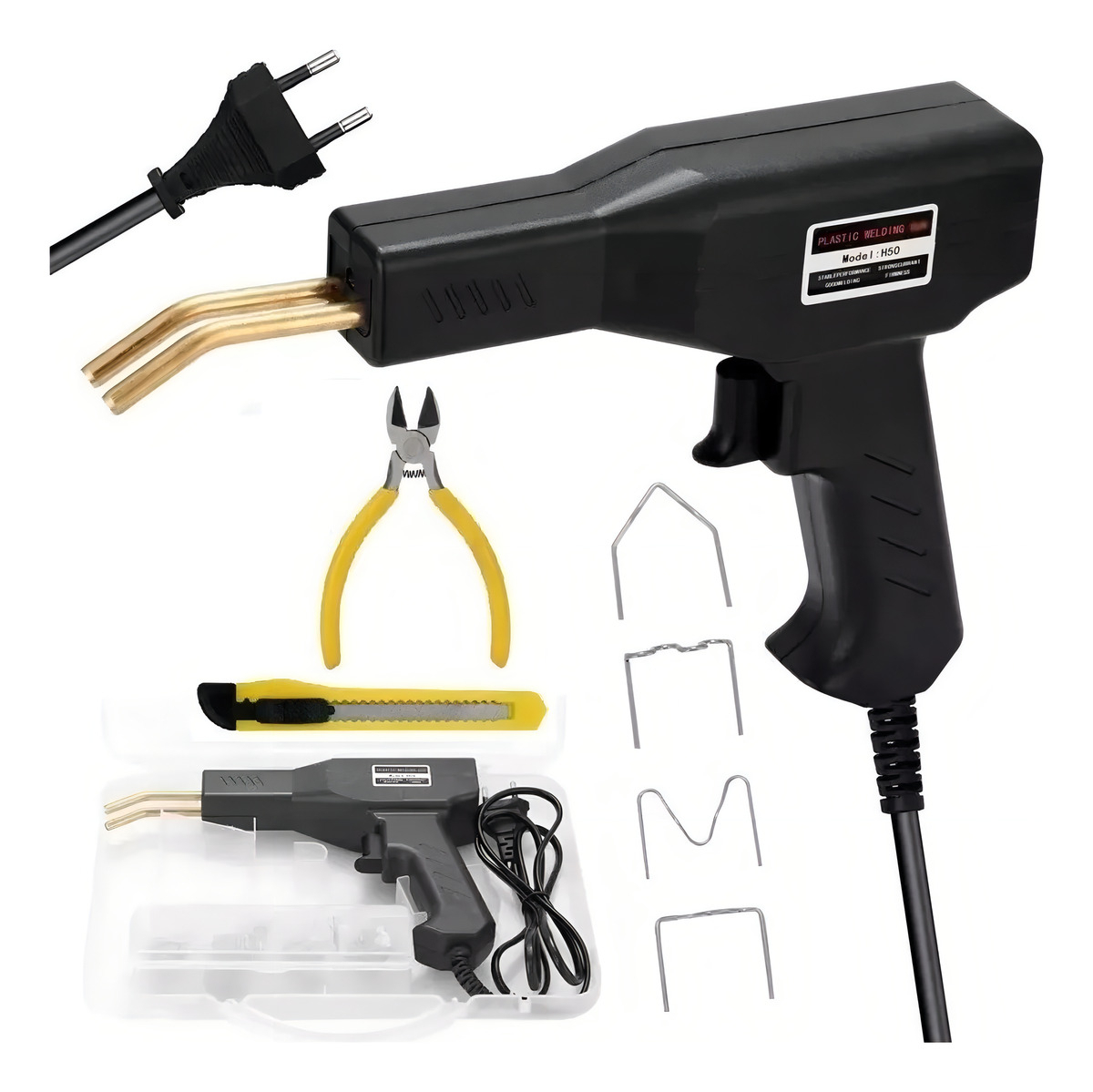 Máquina Pistola De Soldar Grapadora De Plástico Caliente Color Azul - Imagen 4