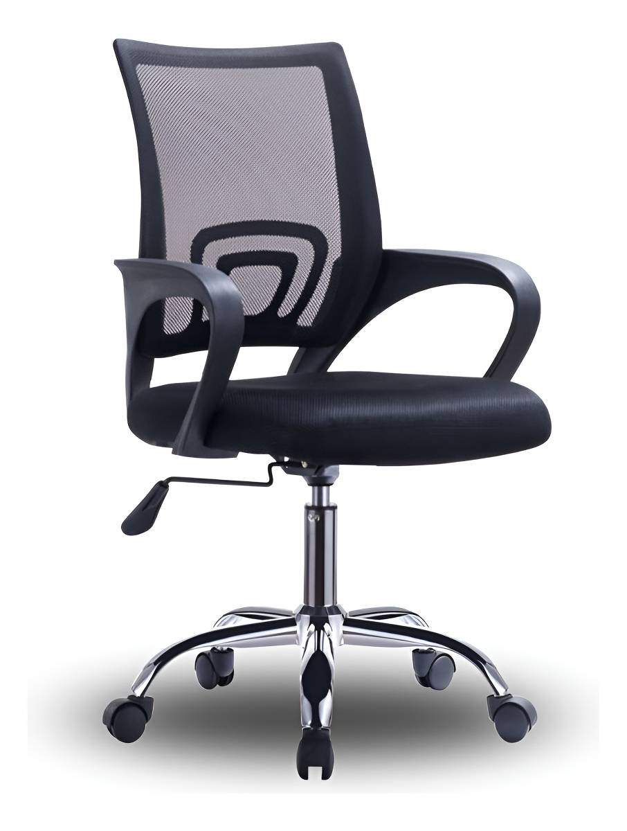 Silla De Oficina Ergonómica Giratoria Tcweb Mesh Negra Con Apoyabrazos Negro Malla - Imagen 2