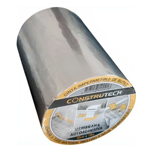 Membrana Autoadhesiva De Butilo 20cm X 10mts Construtech Uru Plateado