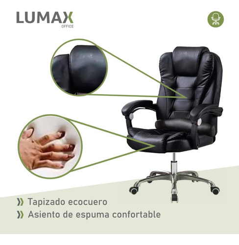 Silla De Escritorio Ejecutiva Ergonomica Oferta Premium Color Negro Material Del Tapizado Cuero Sintético - Imagen 4