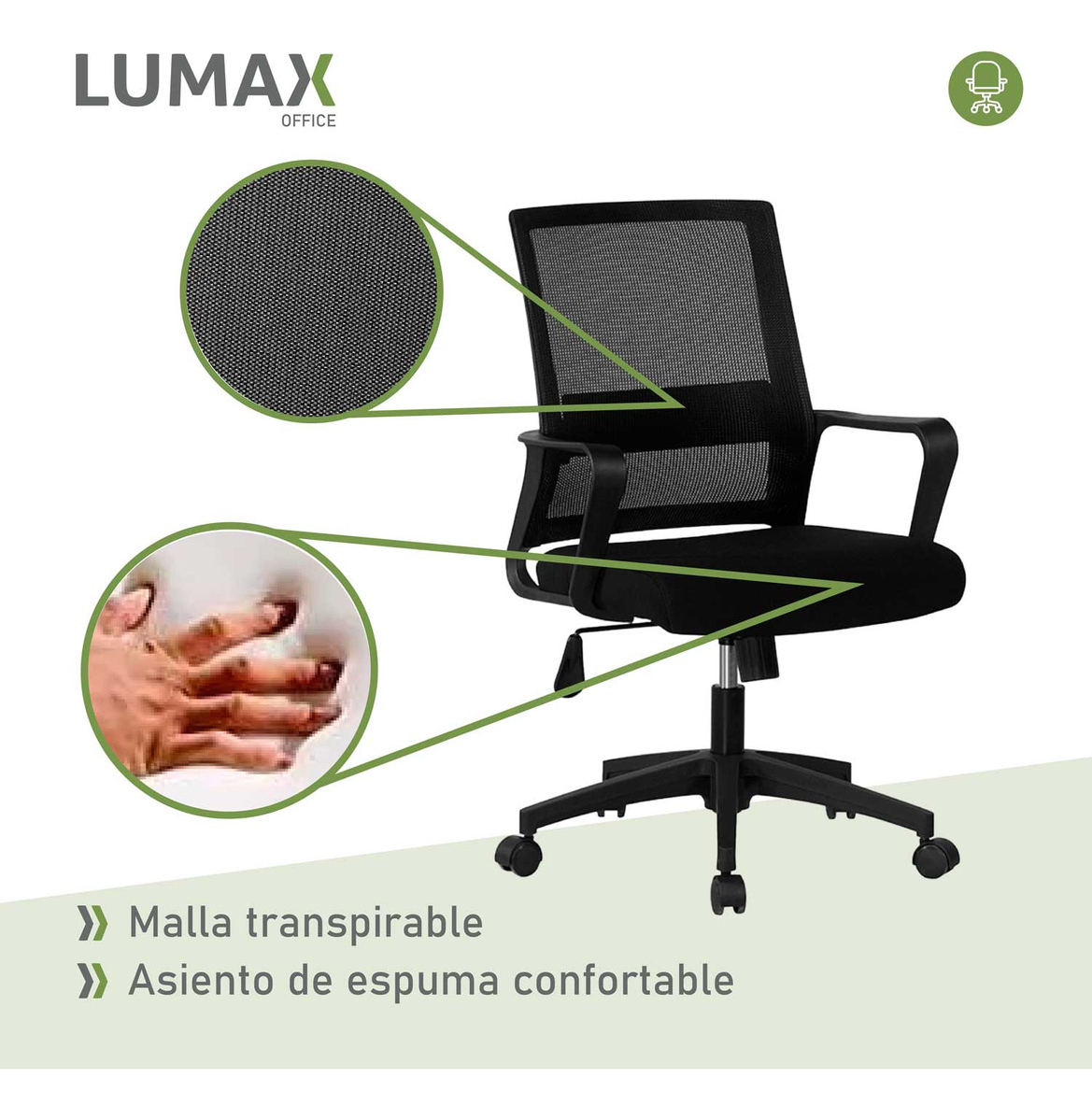 Silla De Escritorio Oficina Ryan Negro - Imagen 5