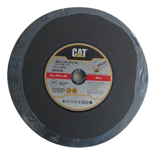 Set 5 Discos Sierra Sensitiva Cat 355mm 3mm Corte Metal Negro