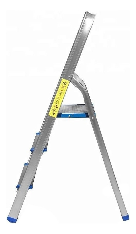 Escalera Doméstica Aluminio 3 Escalones Plegable The Kitchen 1.17m Plateado - Imagen 3