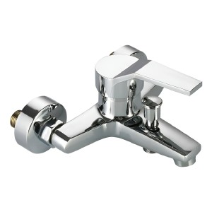 Monocomando Tushop Pileta Baño Acero Inoxidable Brillante Montaje Pared Plateado