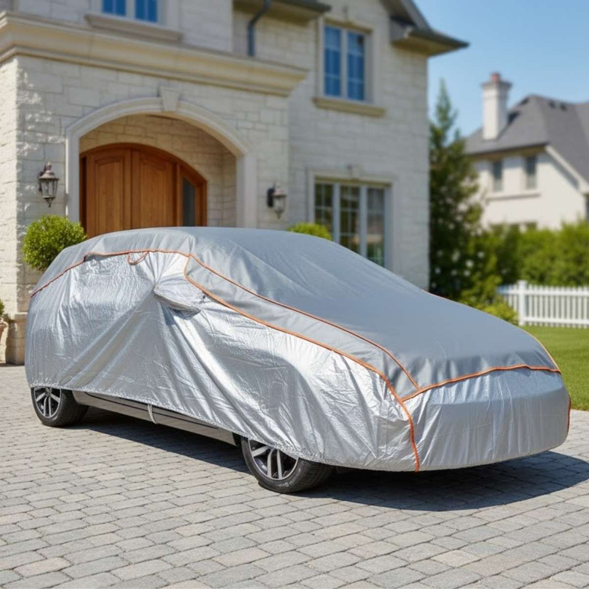 Cobertor Funda Cubre Auto Anti Granizo 5mm Espesor Talle M Plateado