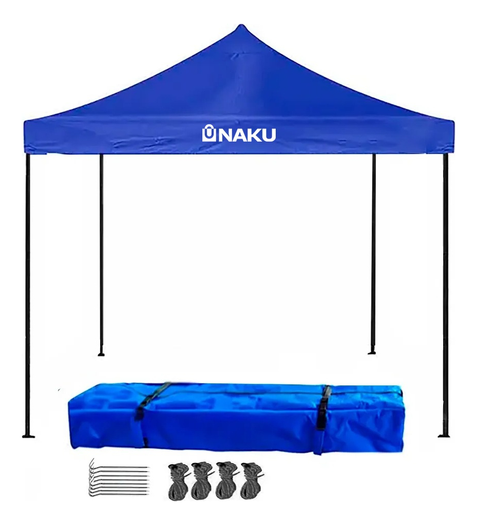 Gazebo Plegable 3x3 Impermeable Naku Azul De Alta Calidad