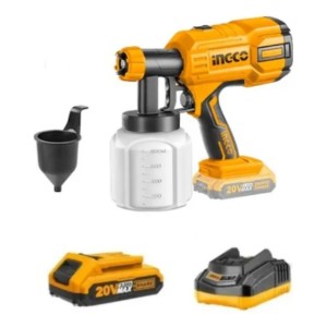 Pistola De Pintura Inalam. 20 V + Bateria + Cargador - Ingco Color Amarillo