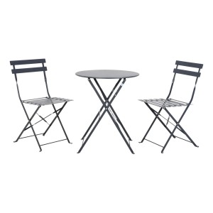 Set De Jardín Mesa Plegable + 2 Sillas