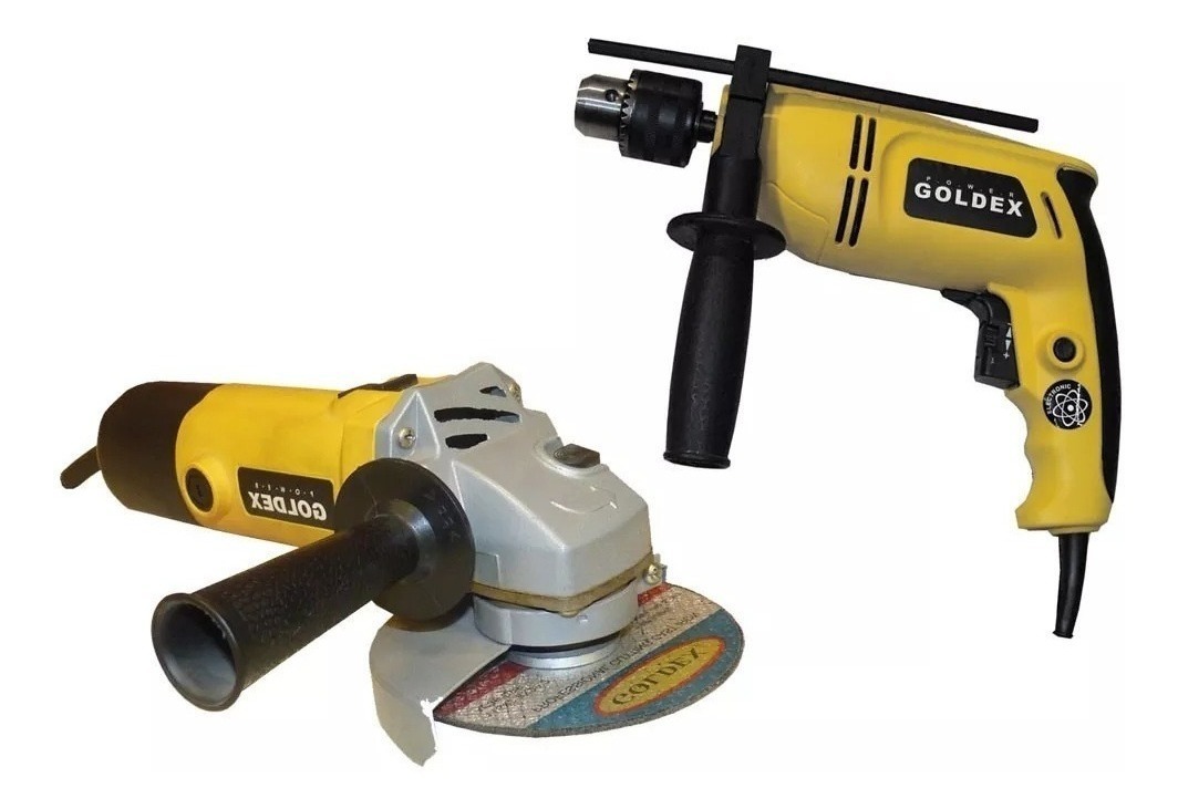Kit Taladro + Amoladora Goldex En Valija Con Accesorios 500w - Imagen 2