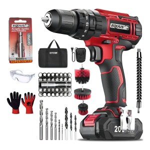 Taladro Atornilador Inalambrico Equus Bolso S Color Rojo