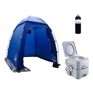 Kit Camping Carpa Baño + Inodoro Químico + Neutralizador