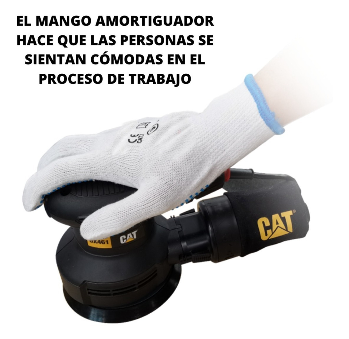 Lijadora Orbital Profesional 400w 14000rpm Dx461 Caterpillar Color Negro - Imagen 7