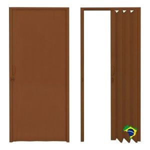 Puerta Pvc Corrediza Plegable Acordeon 210 X 90 Cm Color Marrón