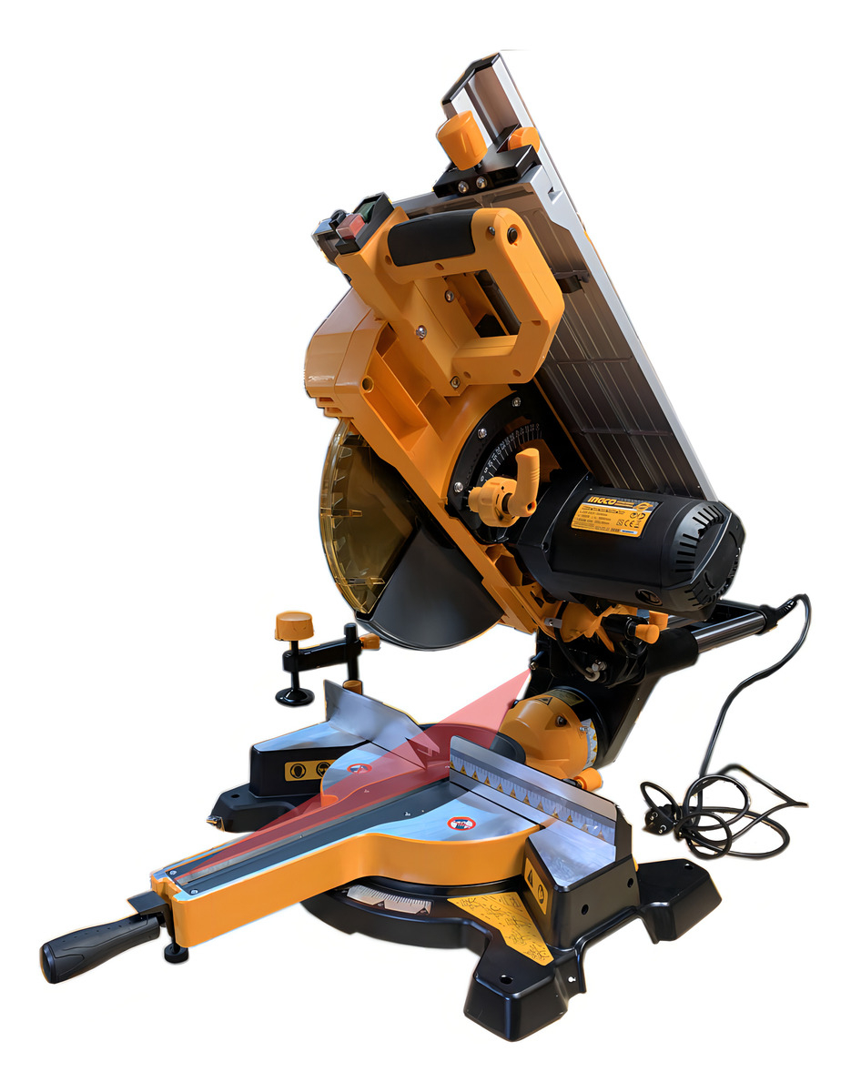 Sierra 2 En 1 Ingletadora Deslizante/circular De Mesa Ingco Color Amarillo Frecuencia 50/60hz - Imagen 2