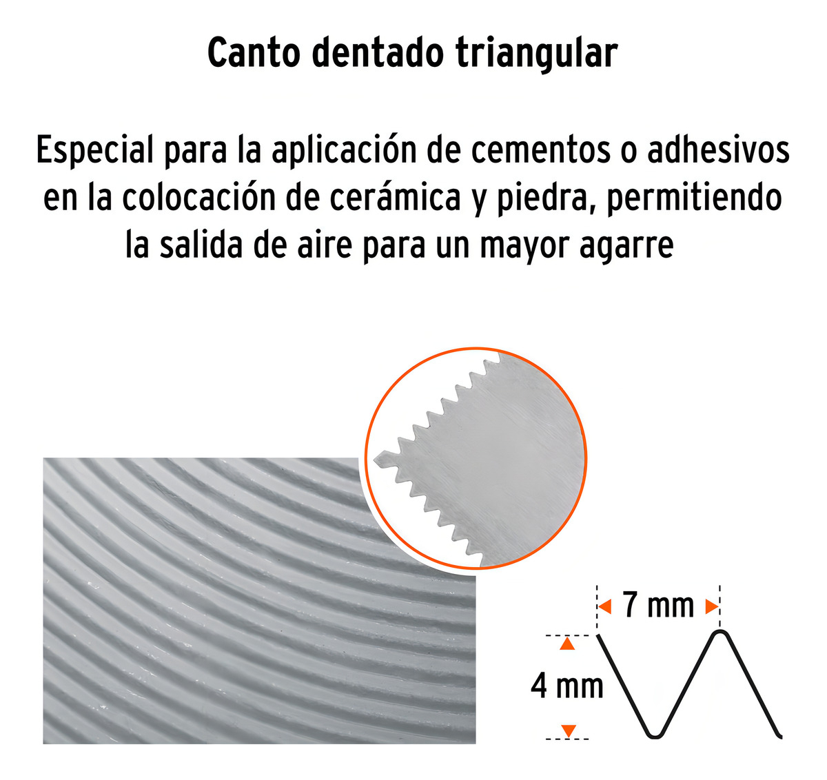 Llana Dentada Diente Triangular Mango Madera 27x12cm Aym - Imagen 6