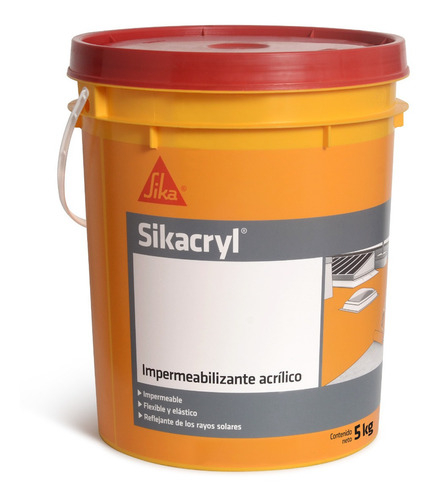 Impermeabilizante Acrílico Sikacryl Sika 5kg Color Blanco