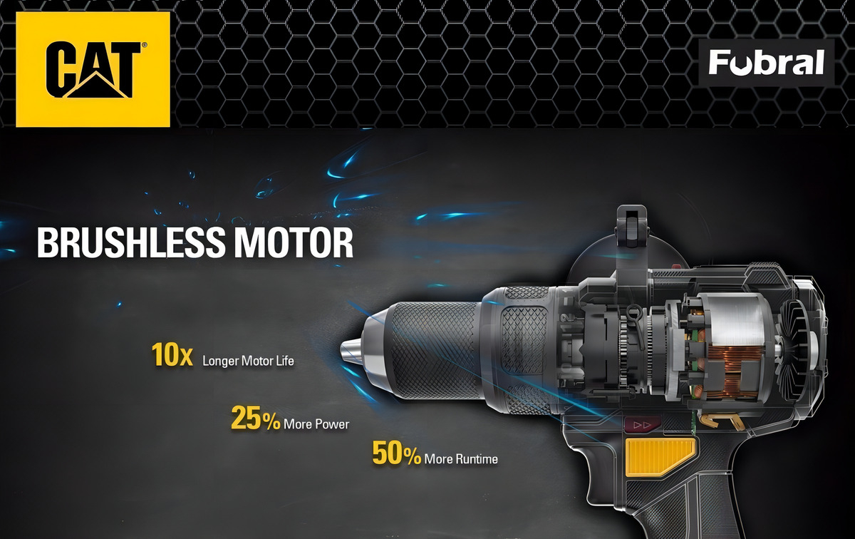 Taladro A Batería Caterpillar 18volt Con Percutor Dx12 Color Negro Frecuencia 50hz 50 Hz - Imagen 5