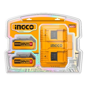 Set X 2 Baterias 20v 5amp + 1 Cargador Ingco Fbcpk2425- Smf